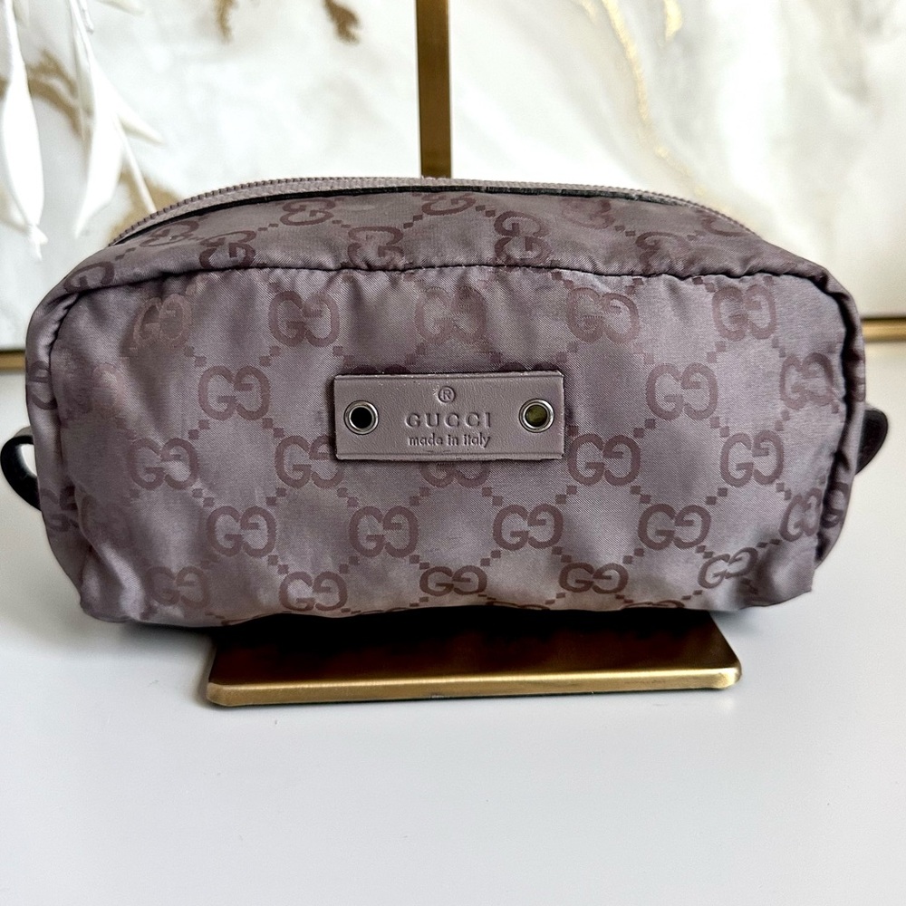 Gucci Monogram Nylon Accessory Pouch Bag